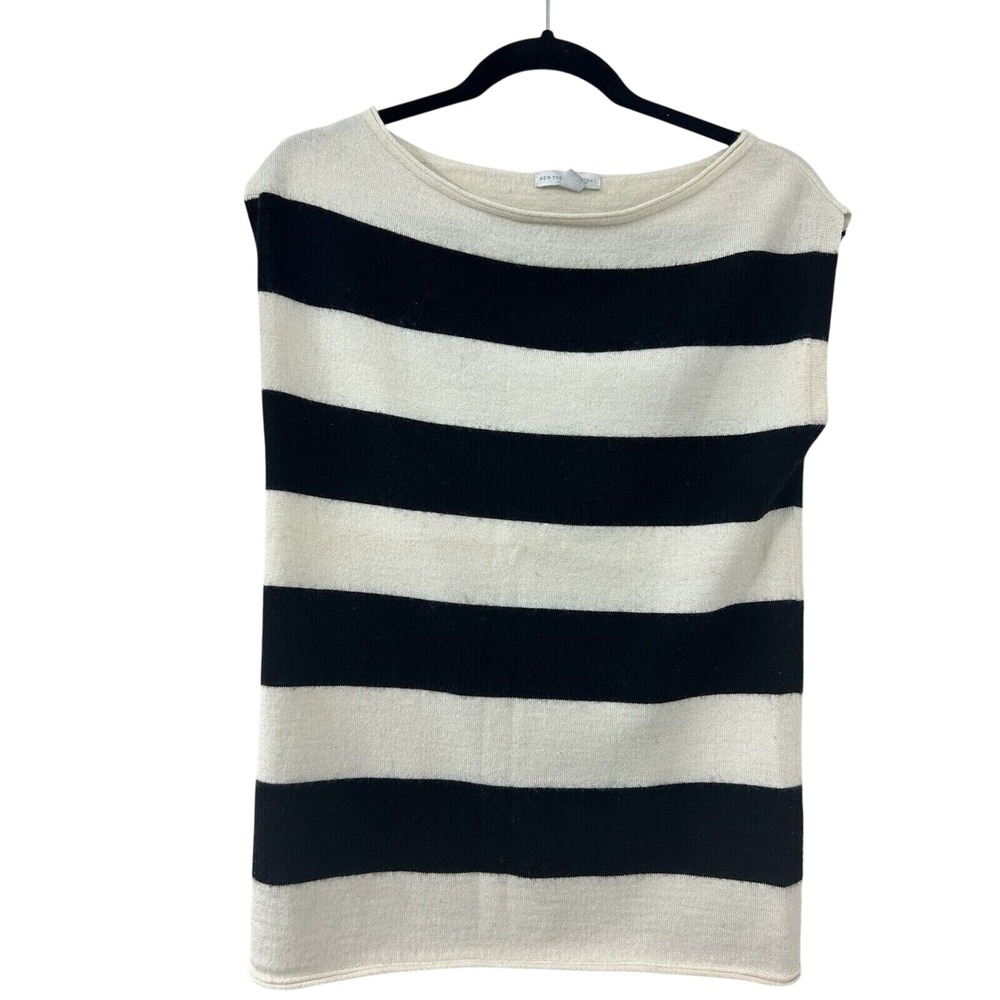 New York & Company Womens Merino Wool Blend Striped Boat Neck Knit Top CN080065